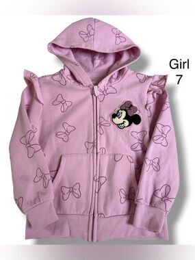 Disney Minnie Mouse Pink Hoodie for Girls Size 7